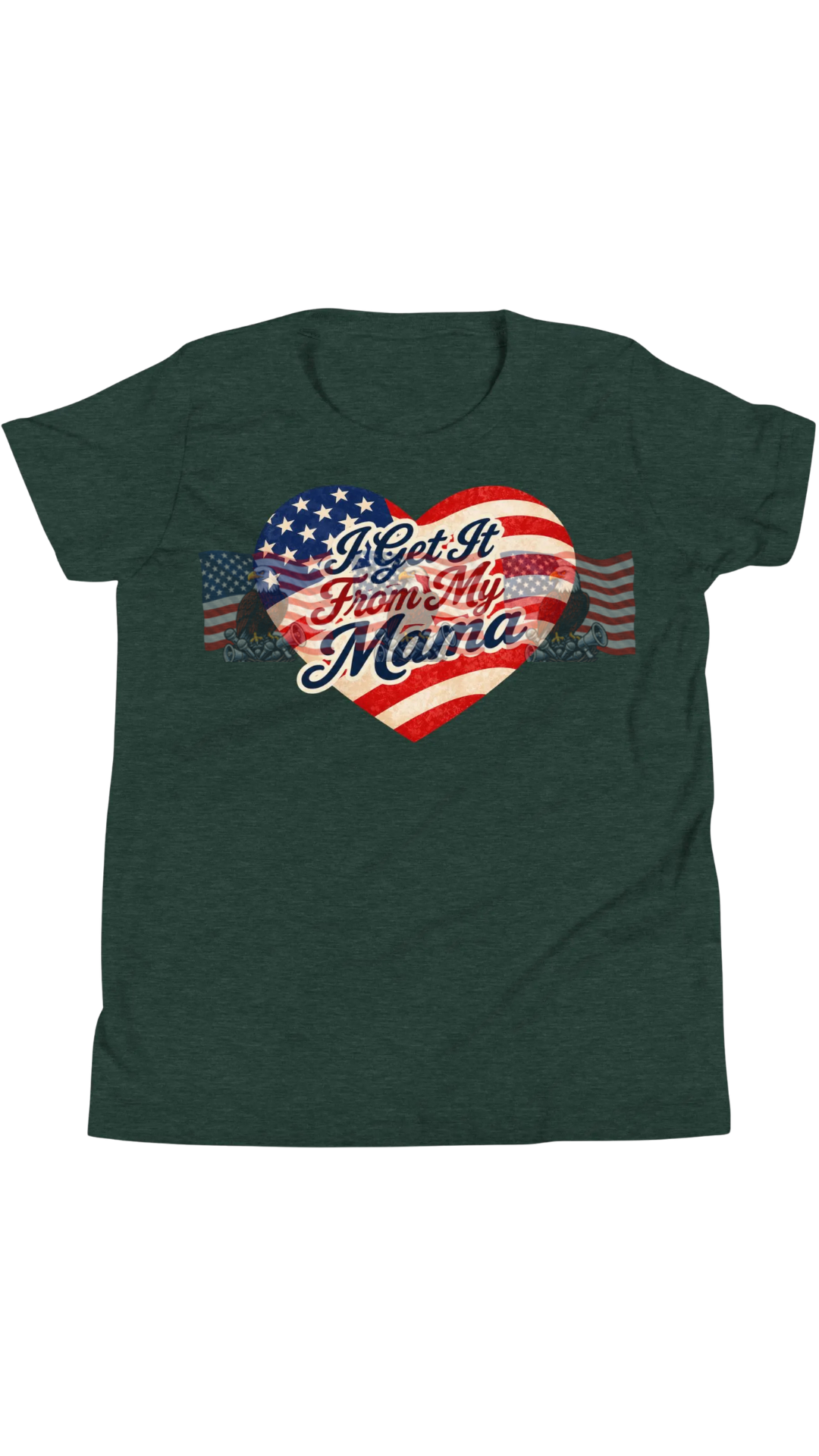 I Get It From My Mama — Kids Patriotic American Flag Tee | Matching Mama Gift