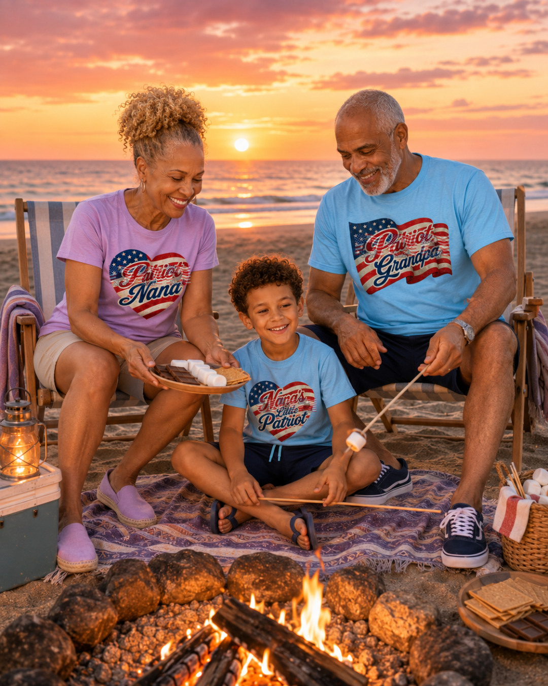 Nana's Little Patriot — Kids Patriotic American Flag Tee