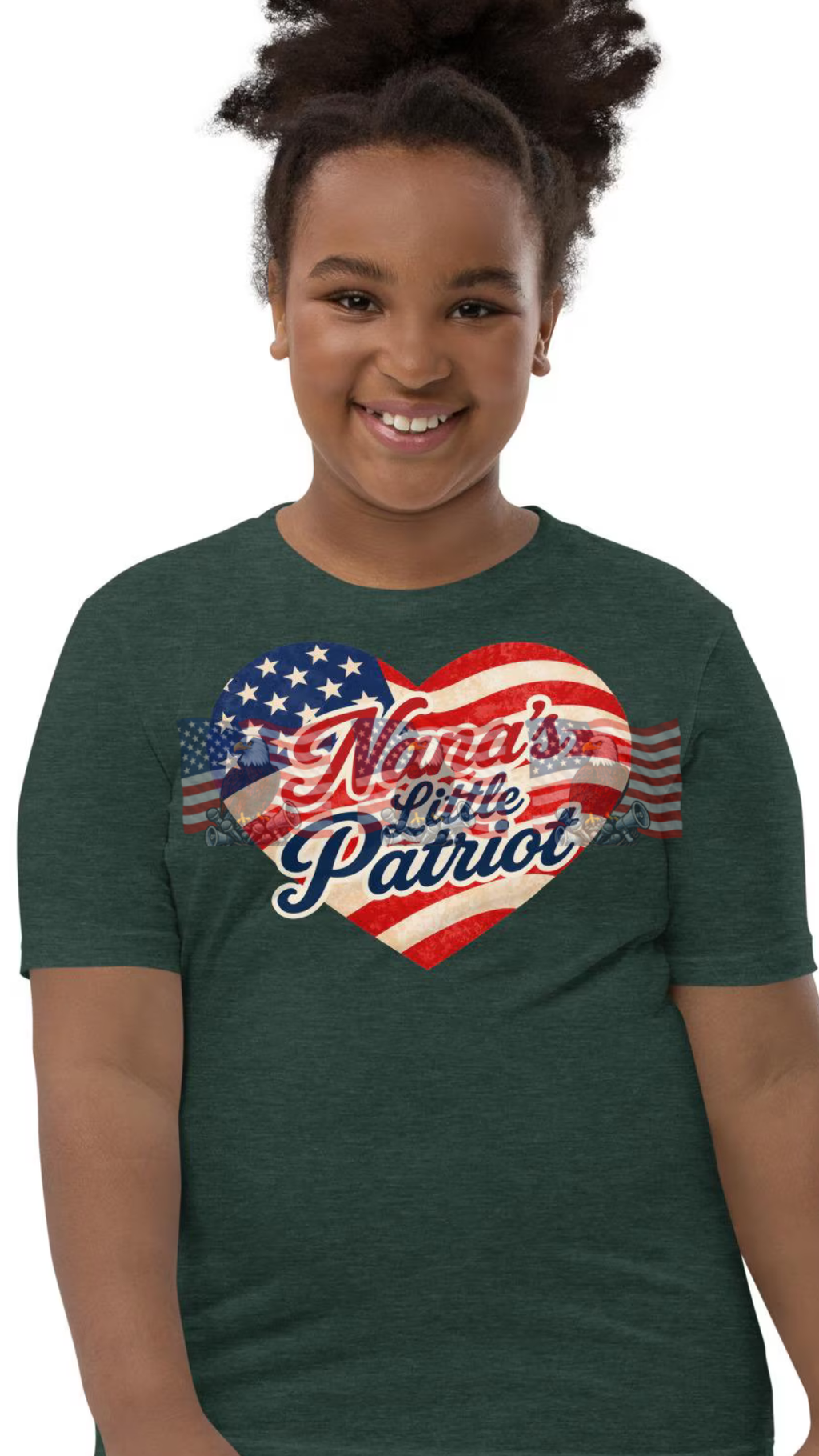 Nana's Little Patriot — Kids Patriotic American Flag Tee