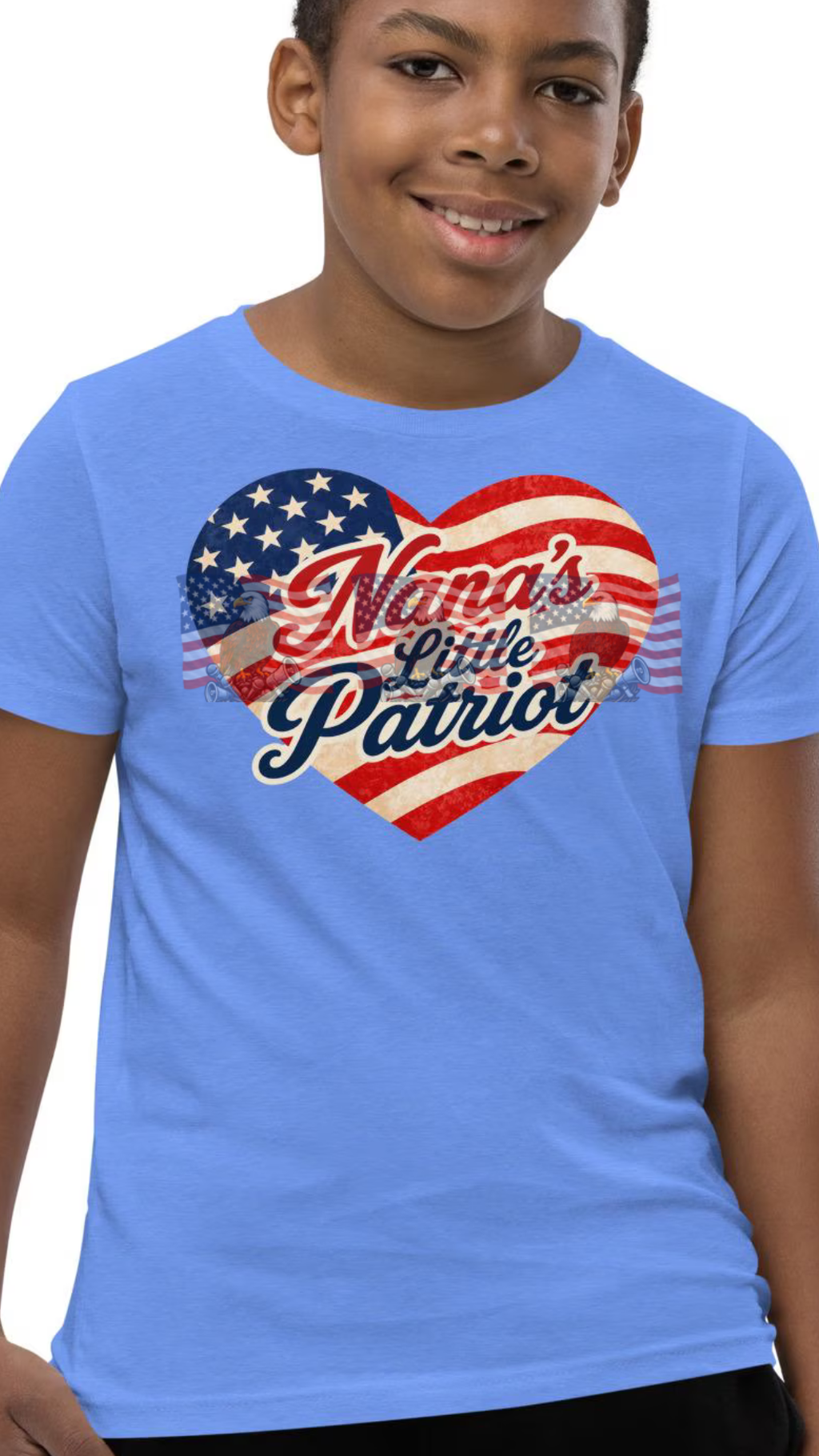 Nana's Little Patriot — Kids Patriotic American Flag Tee