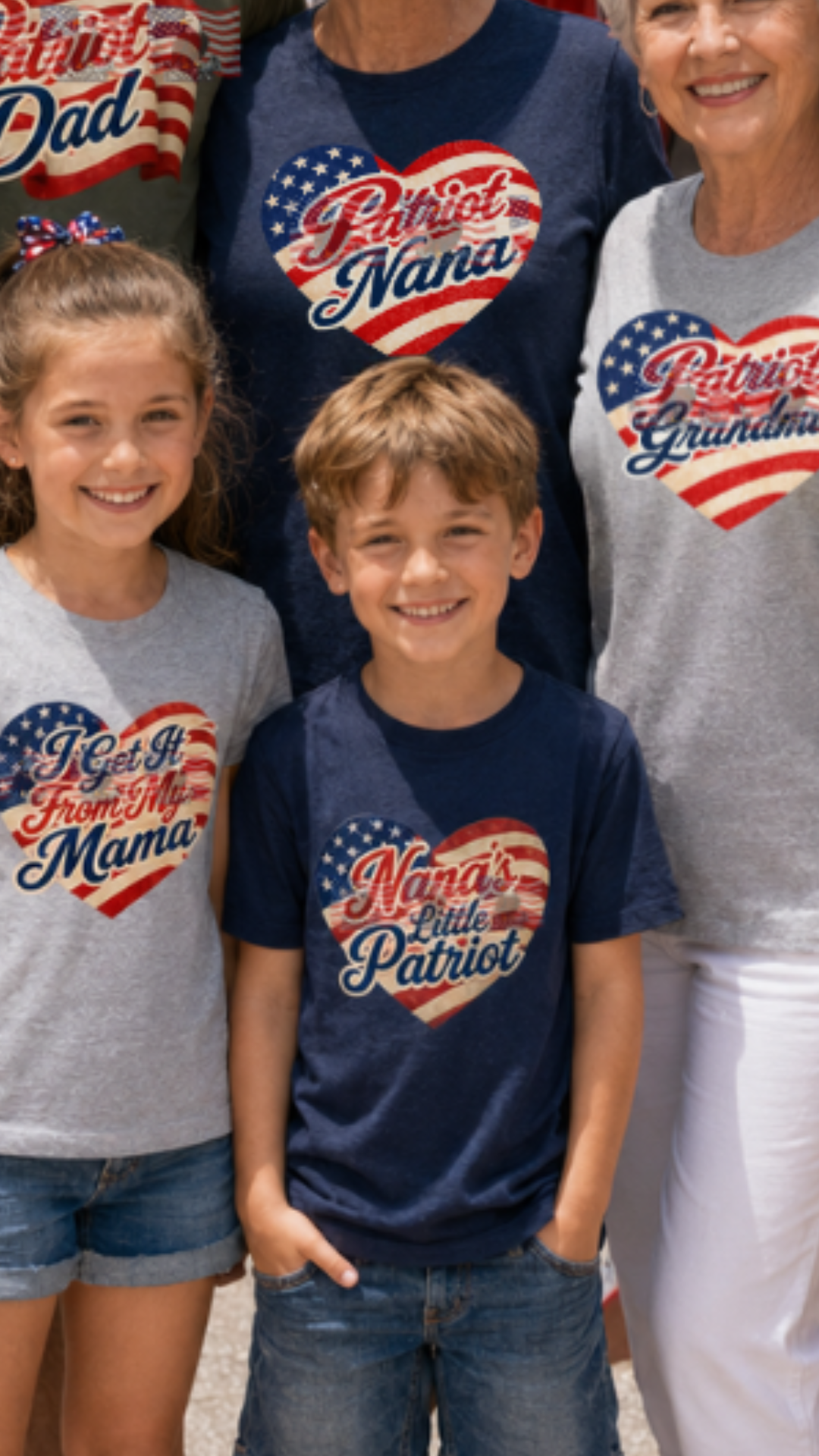 Nana's Little Patriot — Kids Patriotic American Flag Tee