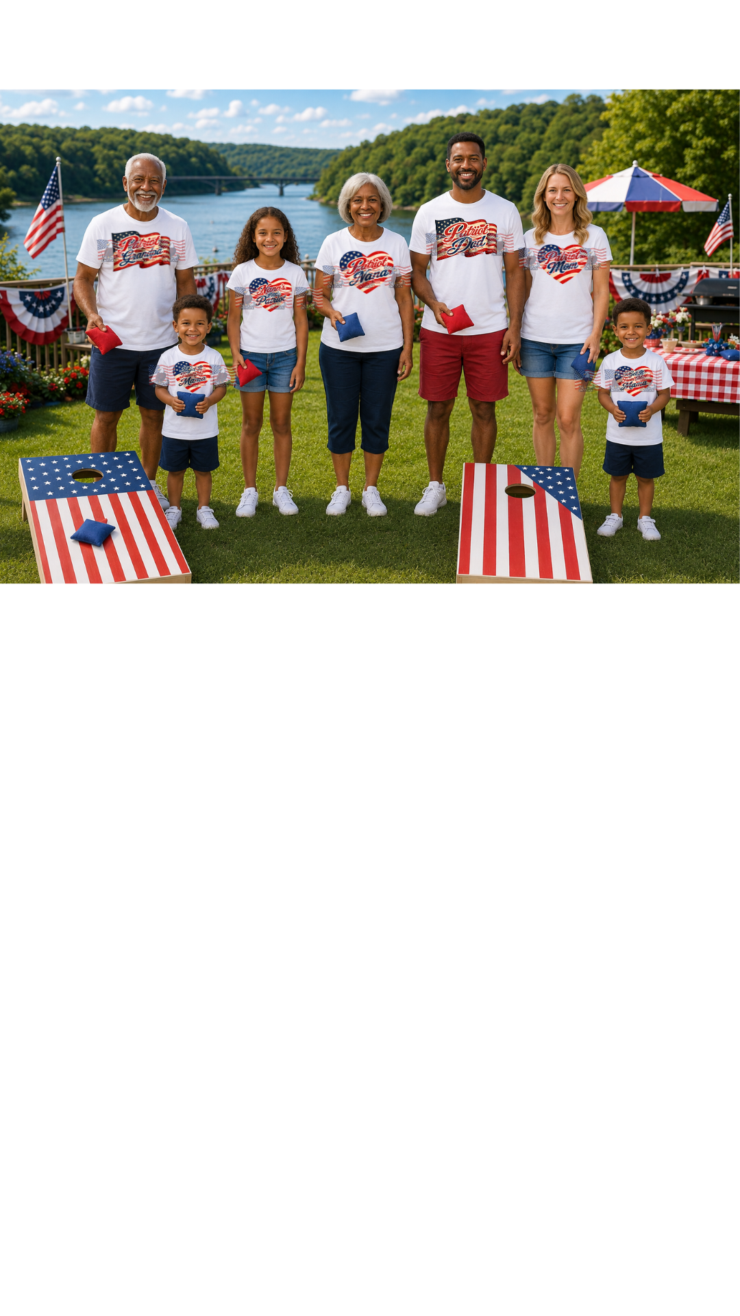 Nana's Little Patriot — Kids Patriotic American Flag Tee