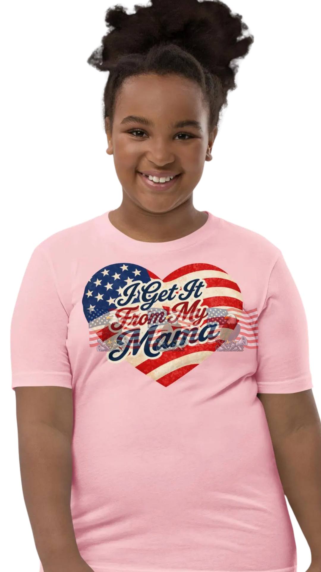 I Get It From My Mama — Kids Patriotic American Flag Tee | Matching Mama Gift