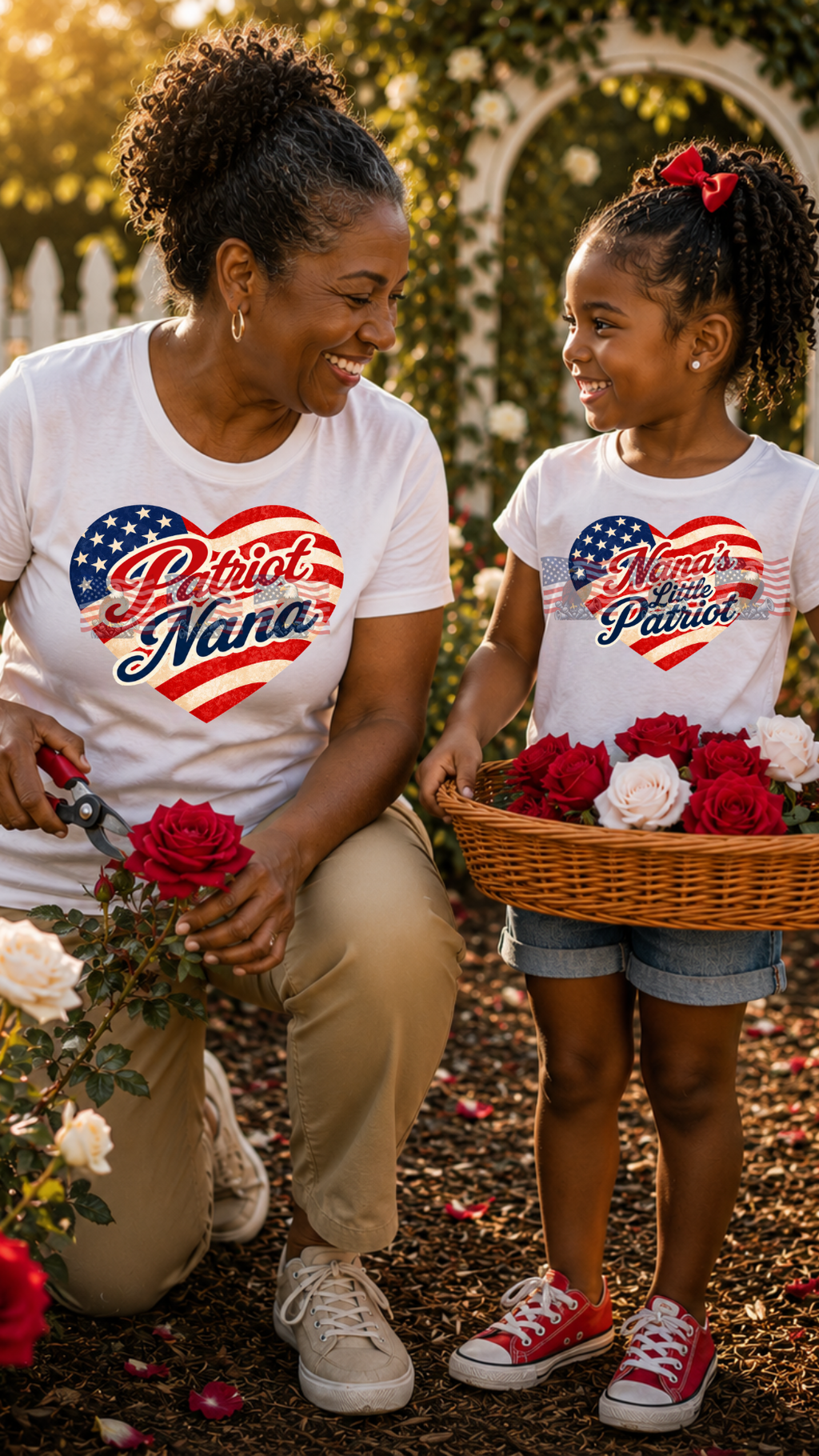 Nana's Little Patriot — Kids Patriotic American Flag Tee