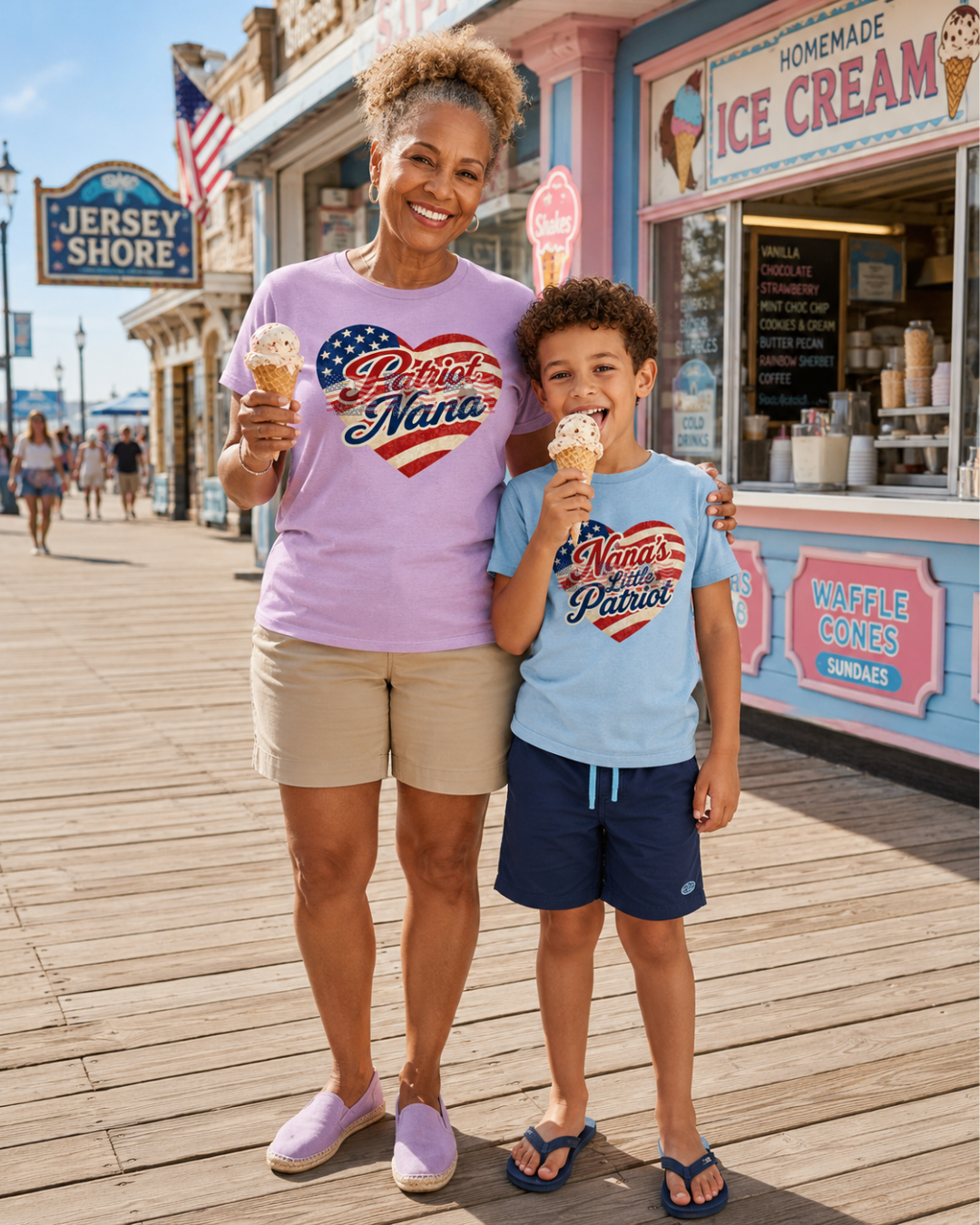 Nana's Little Patriot — Kids Patriotic American Flag Tee
