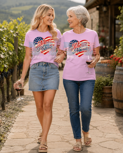 Nana's Little Patriot — Adult Patriotic American Flag Tee | Matching Nana Gift
