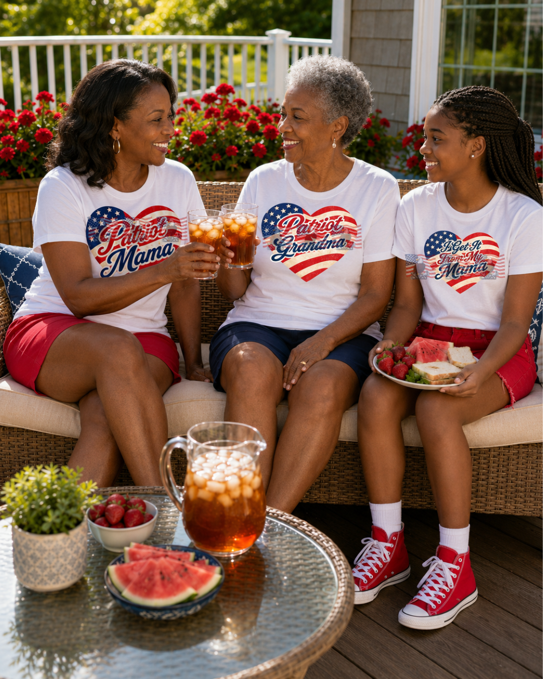 I Get It From My Mama — Adult Patriotic American Flag Tee