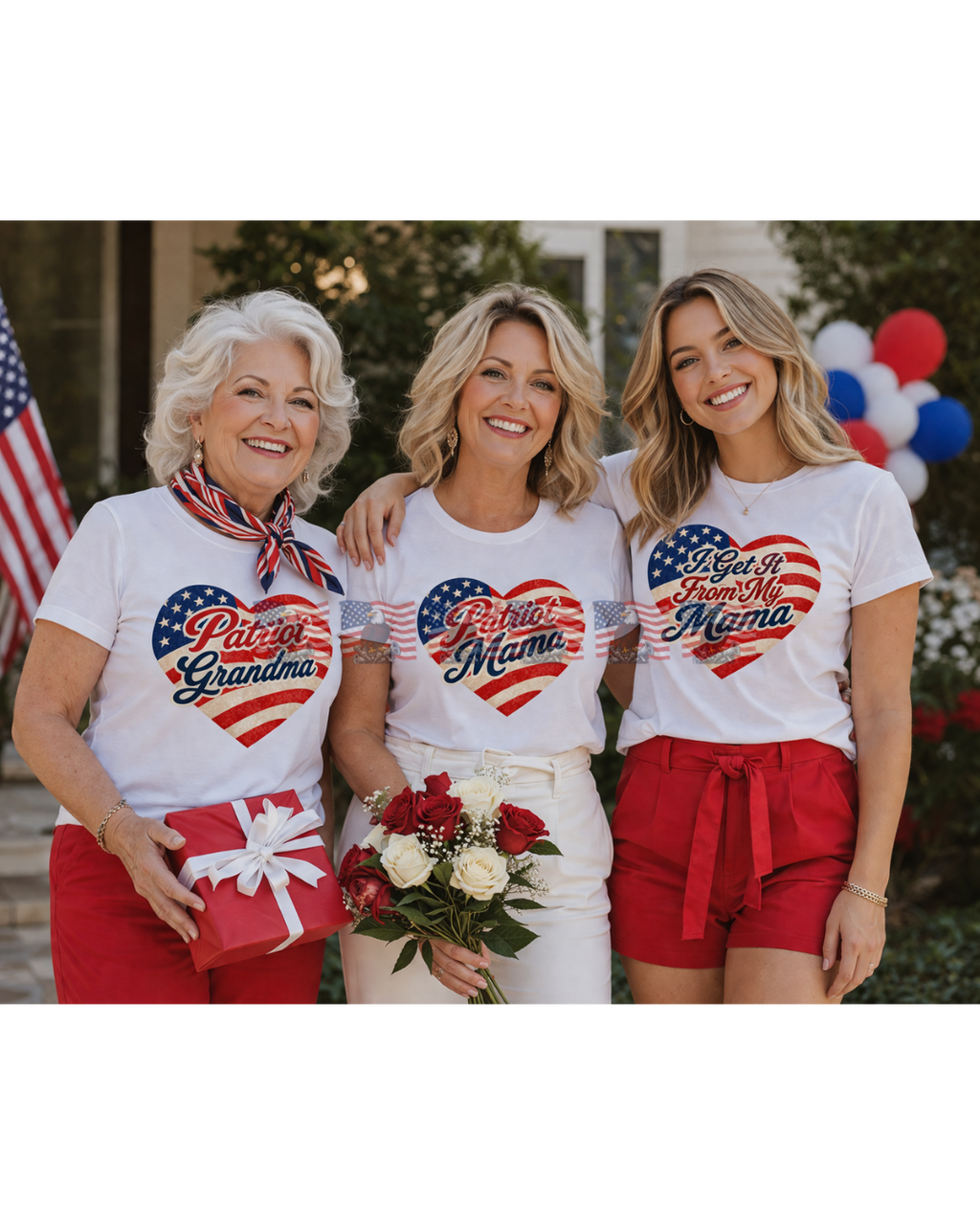 I Get It From My Mama — Adult Patriotic American Flag Tee