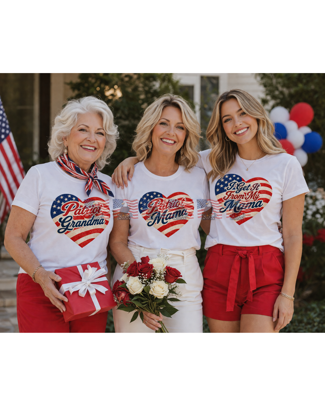 I Get It From My Mama — Adult Patriotic American Flag Tee
